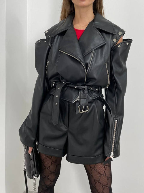 Eco Suede Moto Jacket – Tailored Biker Jacket