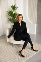 Cashmere Belted Blazer Jacket – Soft Tailored Layer