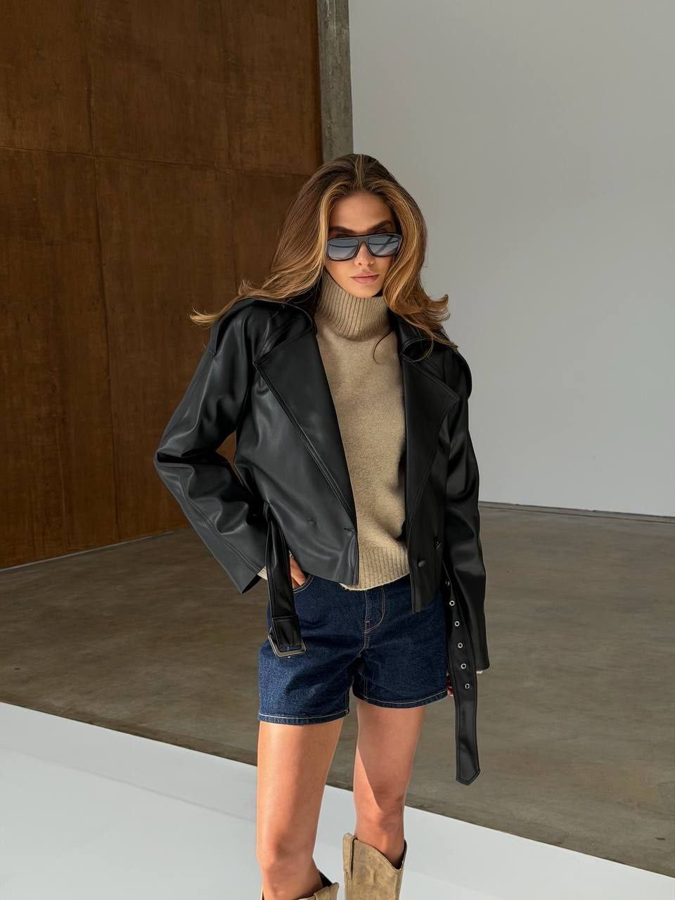 Iguana Eco Leather Jacket – Bold Shoulder Statement Jacket