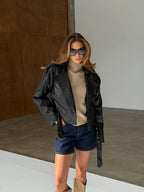 Iguana Eco Leather Jacket – Bold Shoulder Statement Jacket