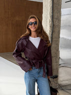 Iguana Eco Leather Jacket – Bold Shoulder Statement Jacket