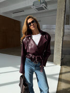 Iguana Eco Leather Jacket – Bold Shoulder Statement Jacket