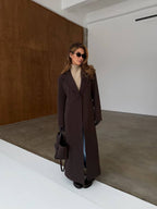 Florencia Long Wool Blend Coat – Elegant Full-Length Coat