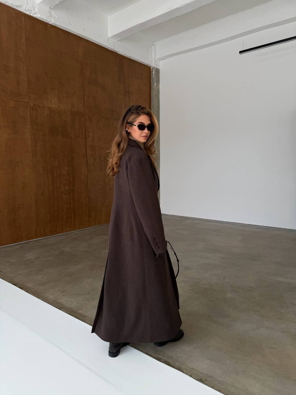 Florencia Long Wool Blend Coat – Elegant Full-Length Coat