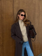 Florencia Long Wool Blend Coat – Elegant Full-Length Coat