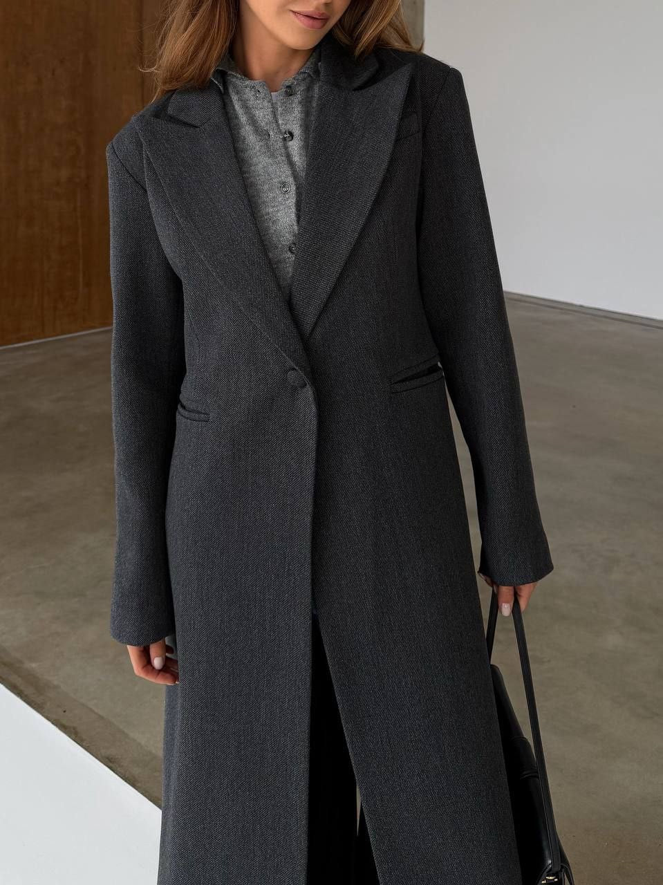 Florencia Long Wool Blend Coat – Elegant Full-Length Coat