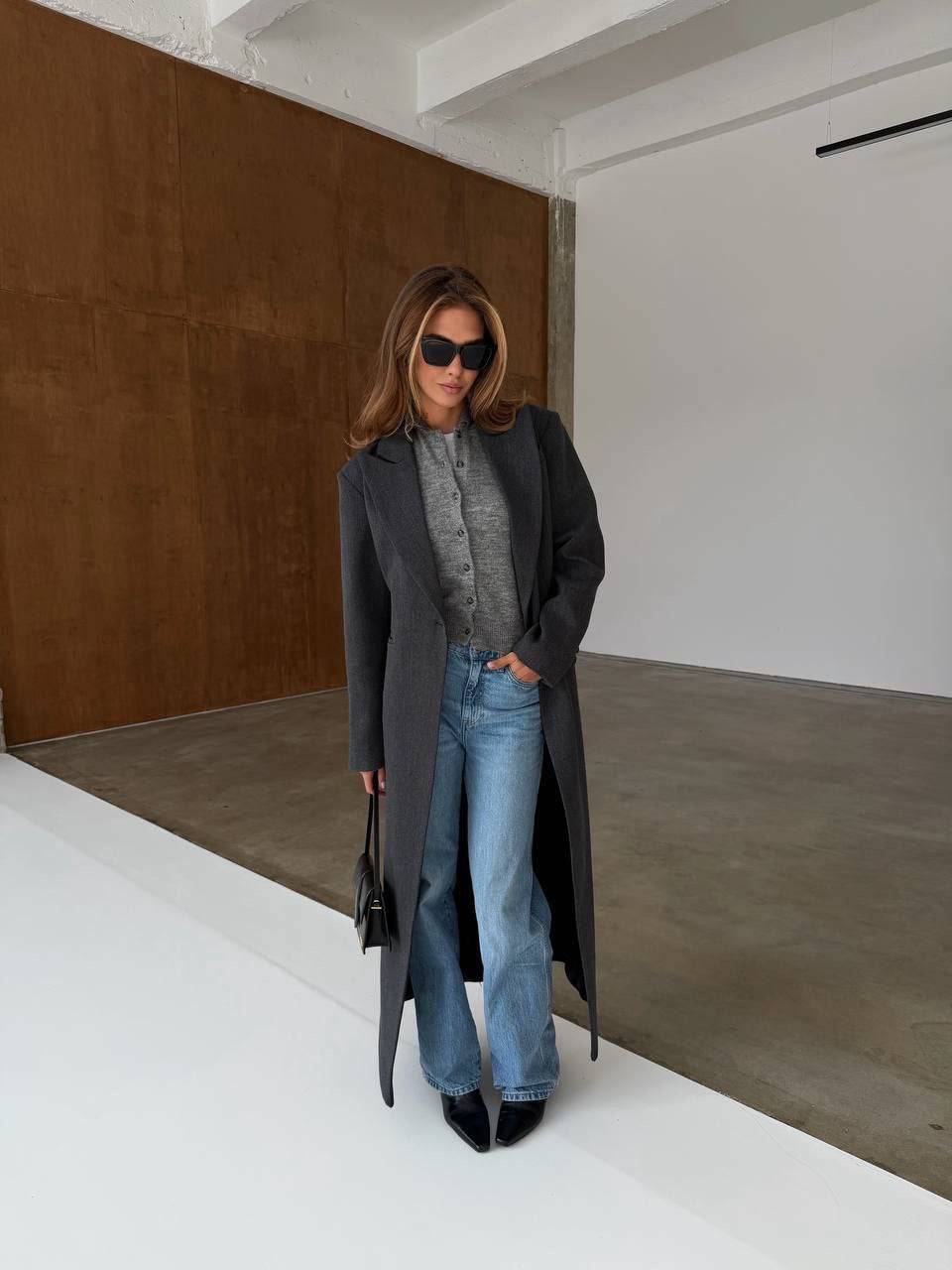 Florencia Long Wool Blend Coat – Elegant Full-Length Coat