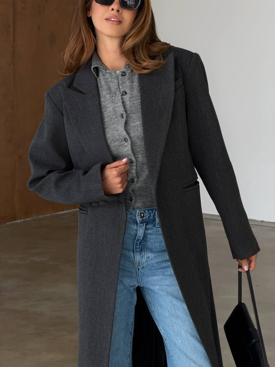 Florencia Long Wool Blend Coat – Elegant Full-Length Coat