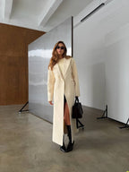 Florencia Long Wool Blend Coat – Elegant Full-Length Coat