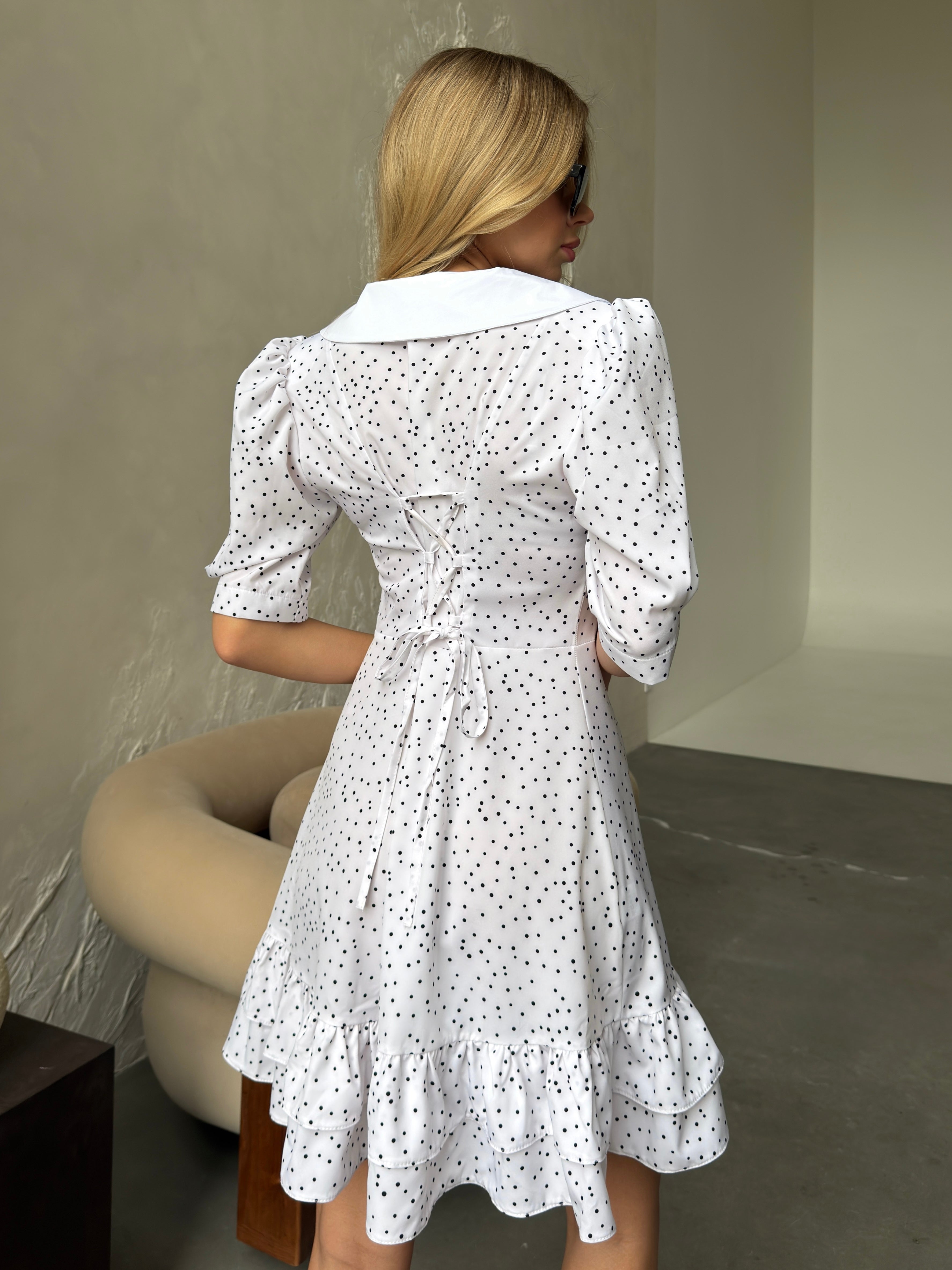 Women's Dress Kamila — Fitted Cut with Back Adjuster & Collar Detail