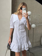 Women's Dress Kamila — Fitted Cut with Back Adjuster & Collar Detail