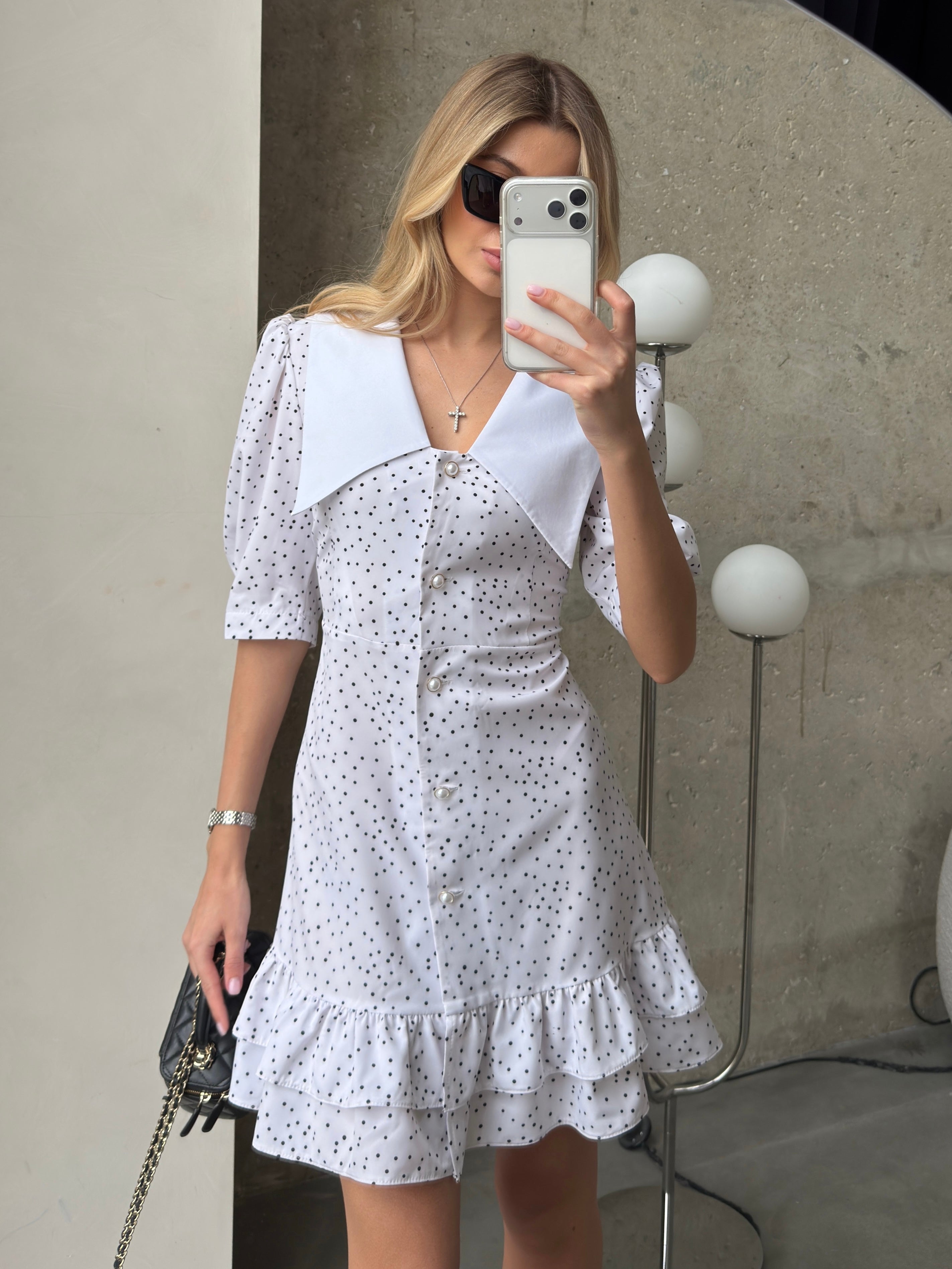 Women's Dress Kamila — Fitted Cut with Back Adjuster & Collar Detail