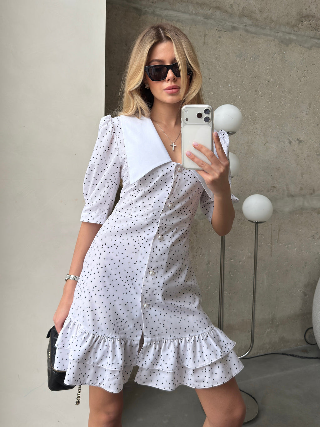 Women's Dress Kamila — Fitted Cut with Back Adjuster & Collar Detail