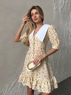 Women's Dress Kamila — Fitted Cut with Back Adjuster & Collar Detail