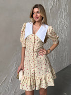 Women's Dress Kamila — Fitted Cut with Back Adjuster & Collar Detail