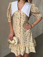 Women's Dress Kamila — Fitted Cut with Back Adjuster & Collar Detail