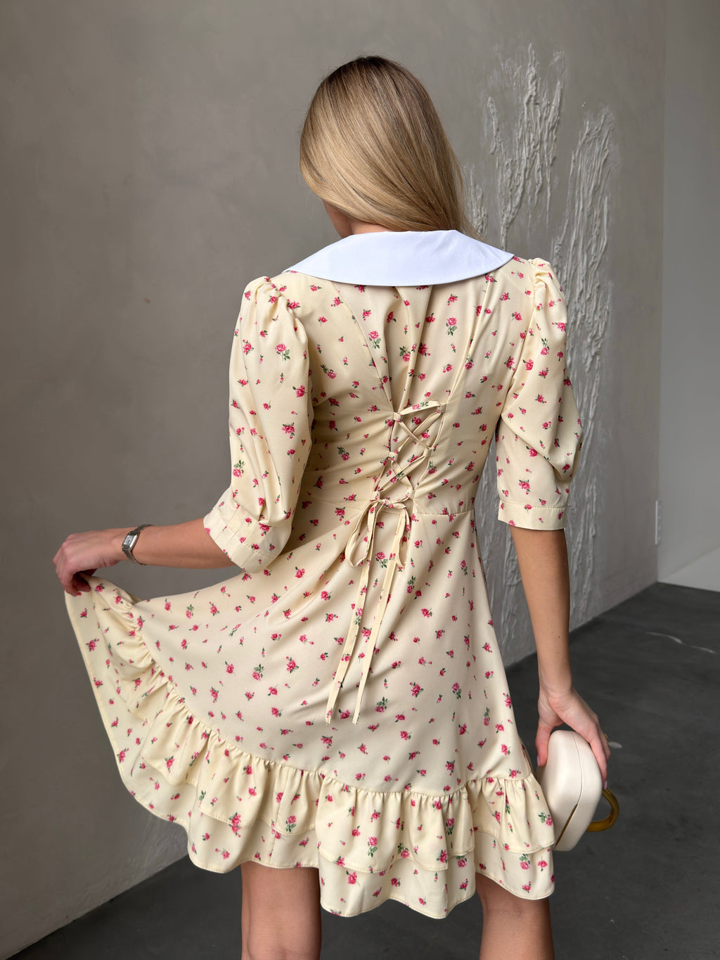 Women's Dress Kamila — Fitted Cut with Back Adjuster & Collar Detail