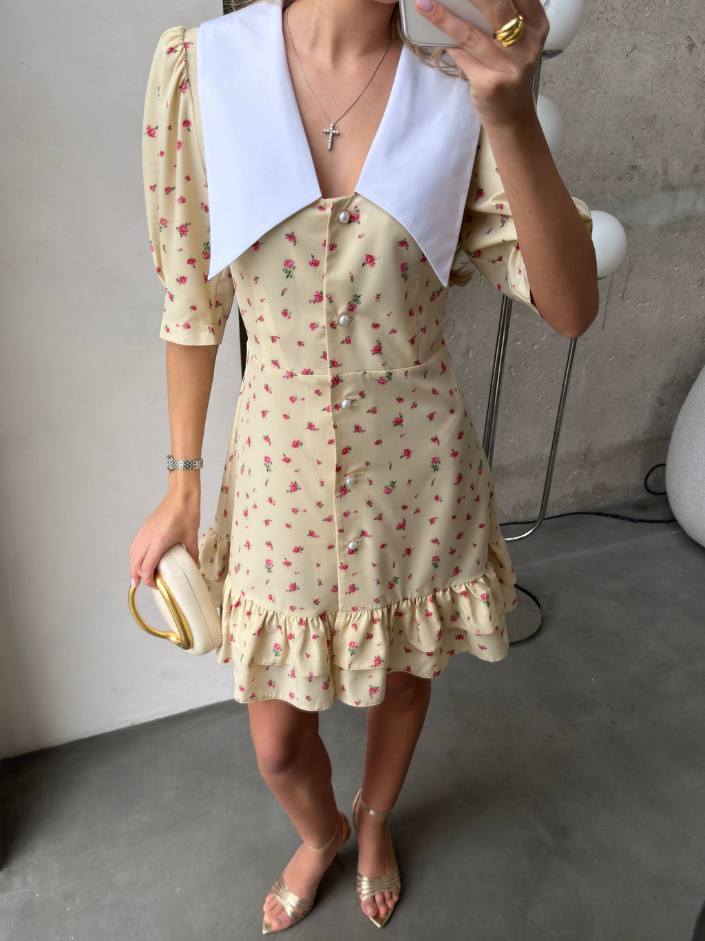 Women's Dress Kamila — Fitted Cut with Back Adjuster & Collar Detail