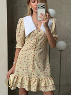 Women's Dress Kamila — Fitted Cut with Back Adjuster & Collar Detail