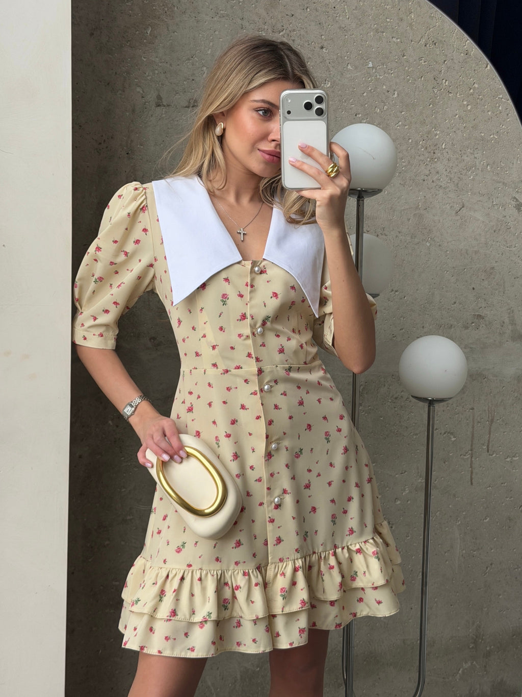 Women's Dress Kamila — Fitted Cut with Back Adjuster & Collar Detail