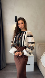Zorya Lace-Panel Embroidered Blouse