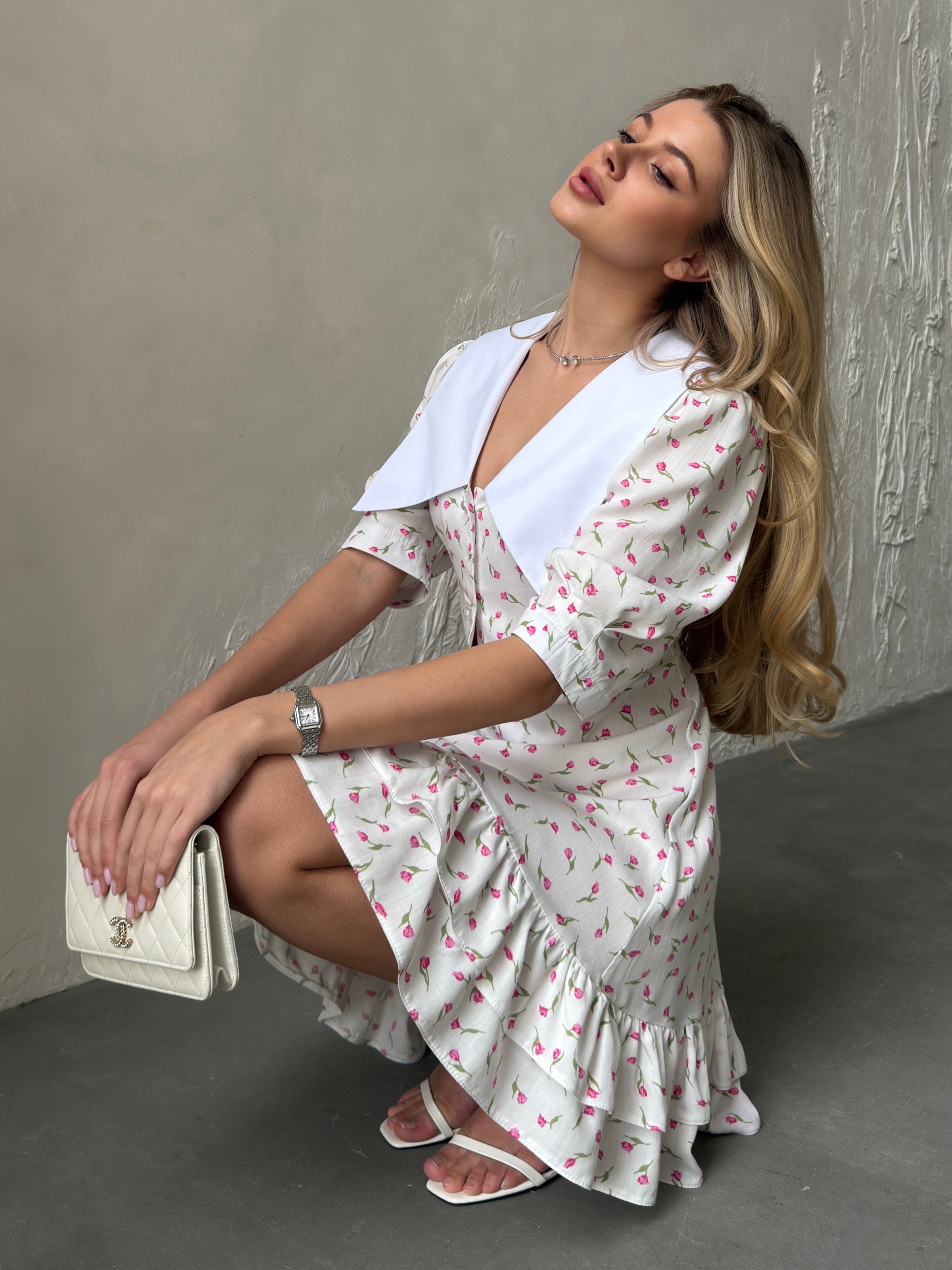 Women's Dress Kamila — Fitted Cut with Back Adjuster & Collar Detail