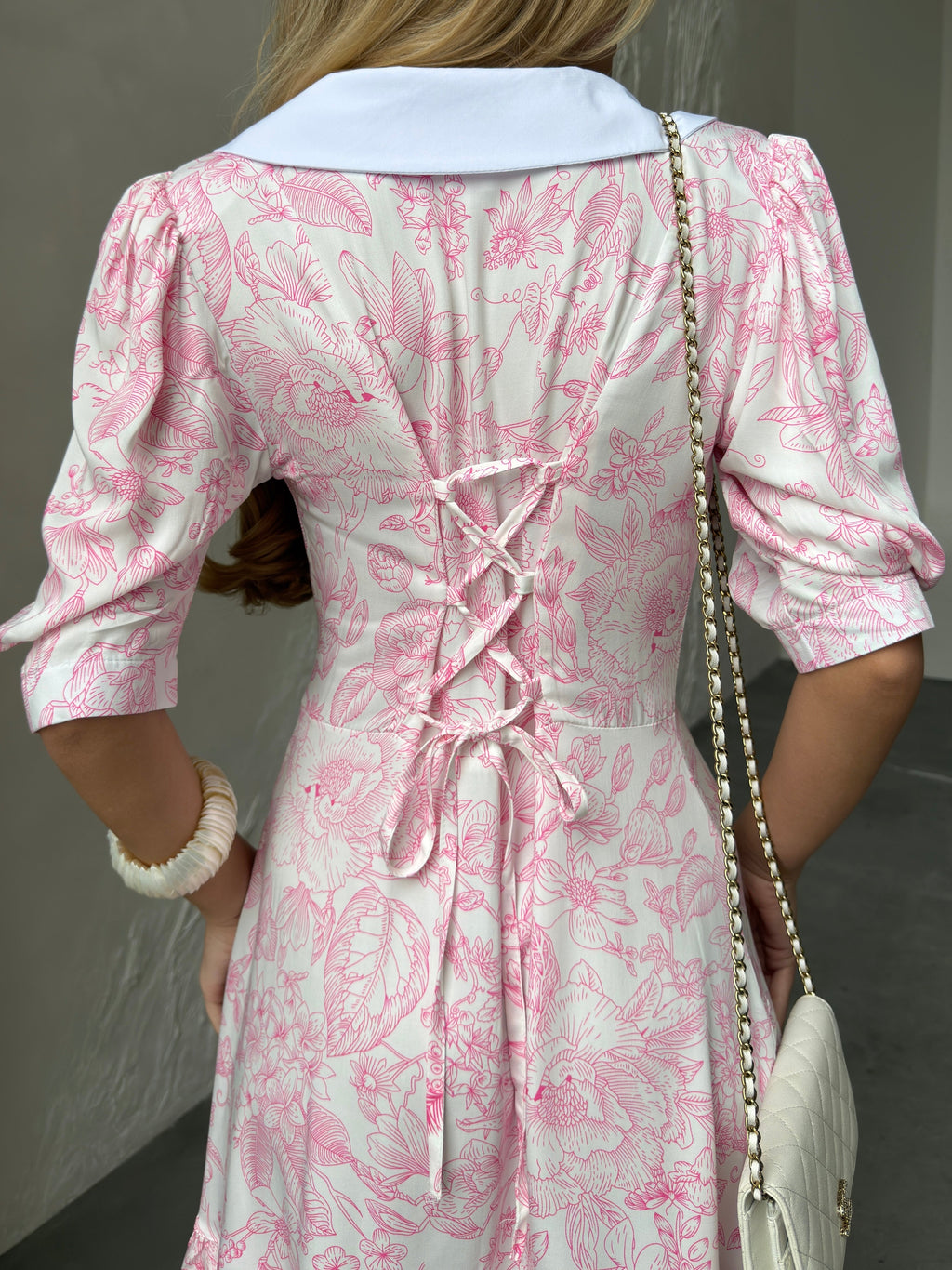 Women's Dress Kamila — Fitted Cut with Back Adjuster & Collar Detail