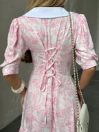 Women's Dress Kamila — Fitted Cut with Back Adjuster & Collar Detail