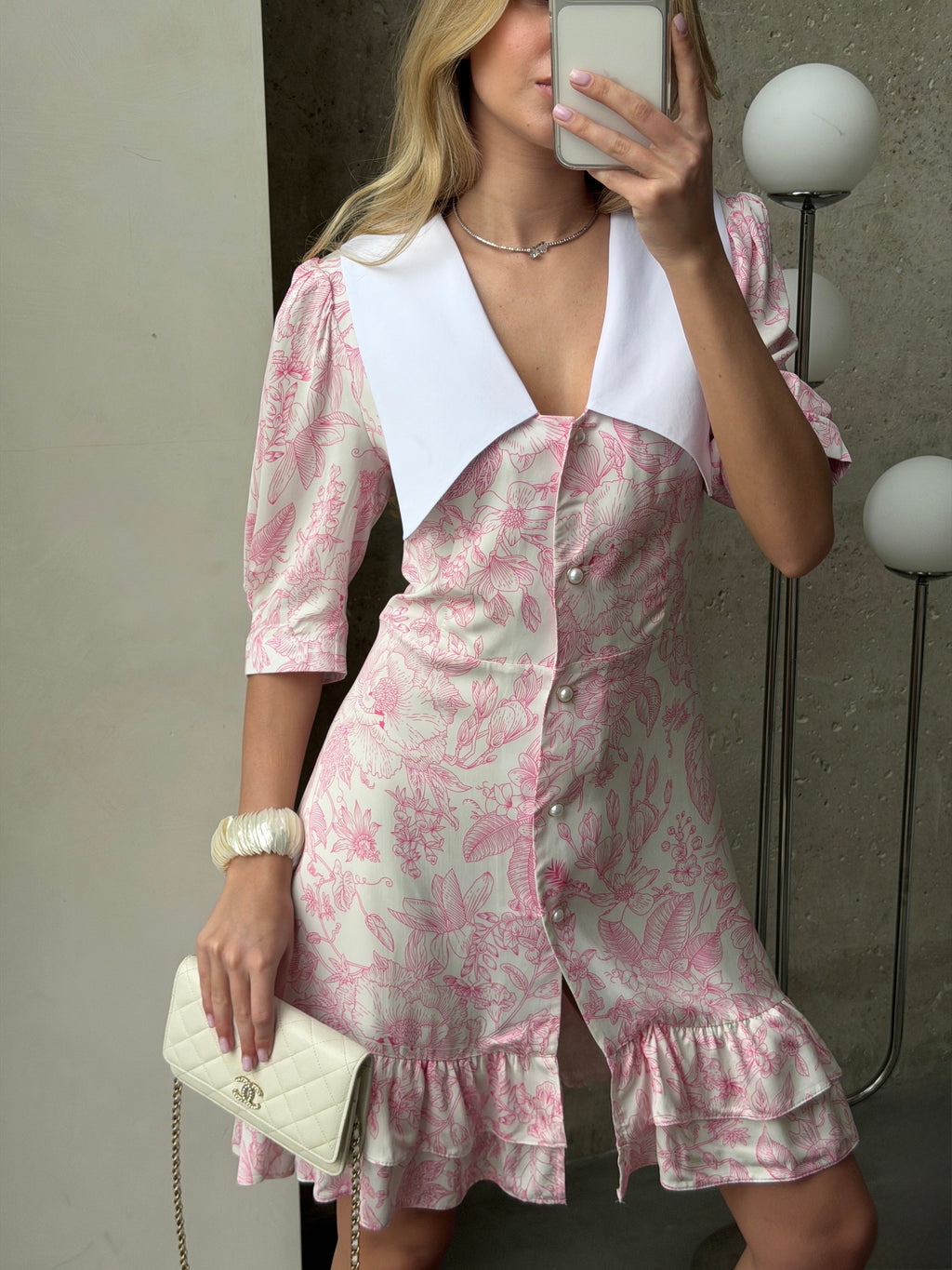 Women's Dress Kamila — Fitted Cut with Back Adjuster & Collar Detail