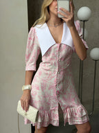 Women's Dress Kamila — Fitted Cut with Back Adjuster & Collar Detail