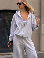 Women's Oversized Zip Hoodie and Jogger Set in product, alternate view