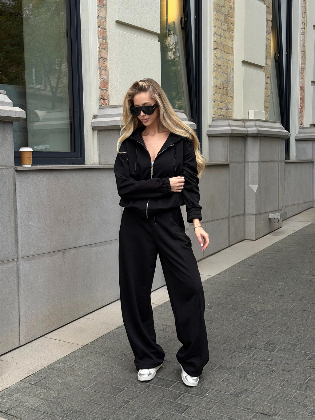 Women's Oversized Zip Hoodie and Jogger Set in product, alternate view