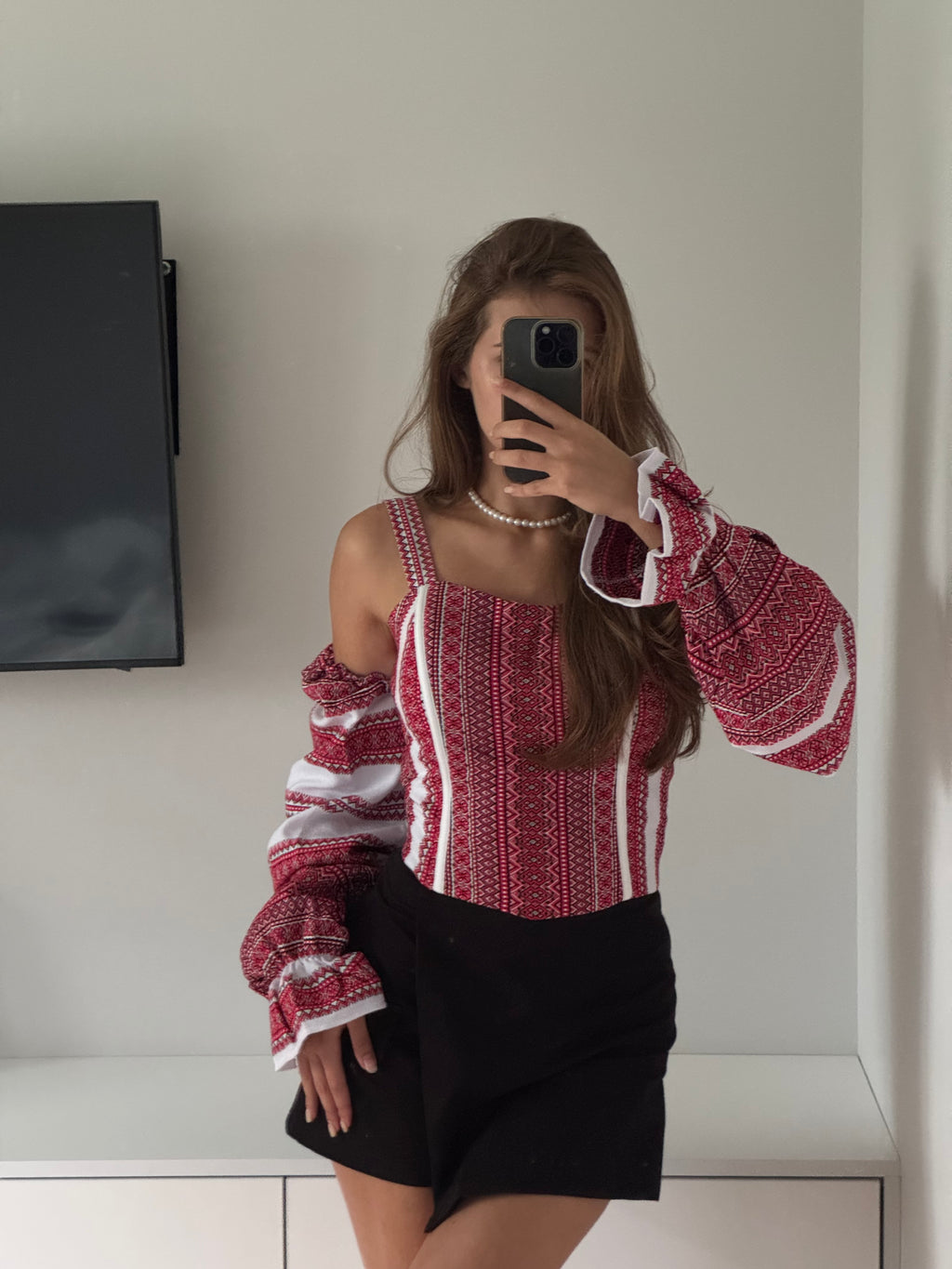 Kalyna Detachable-Sleeve Embroidered Corset Top