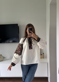Dara Mosaic Plus-Size Embroidered Blouse
