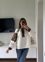 Dara Mosaic Plus-Size Embroidered Blouse