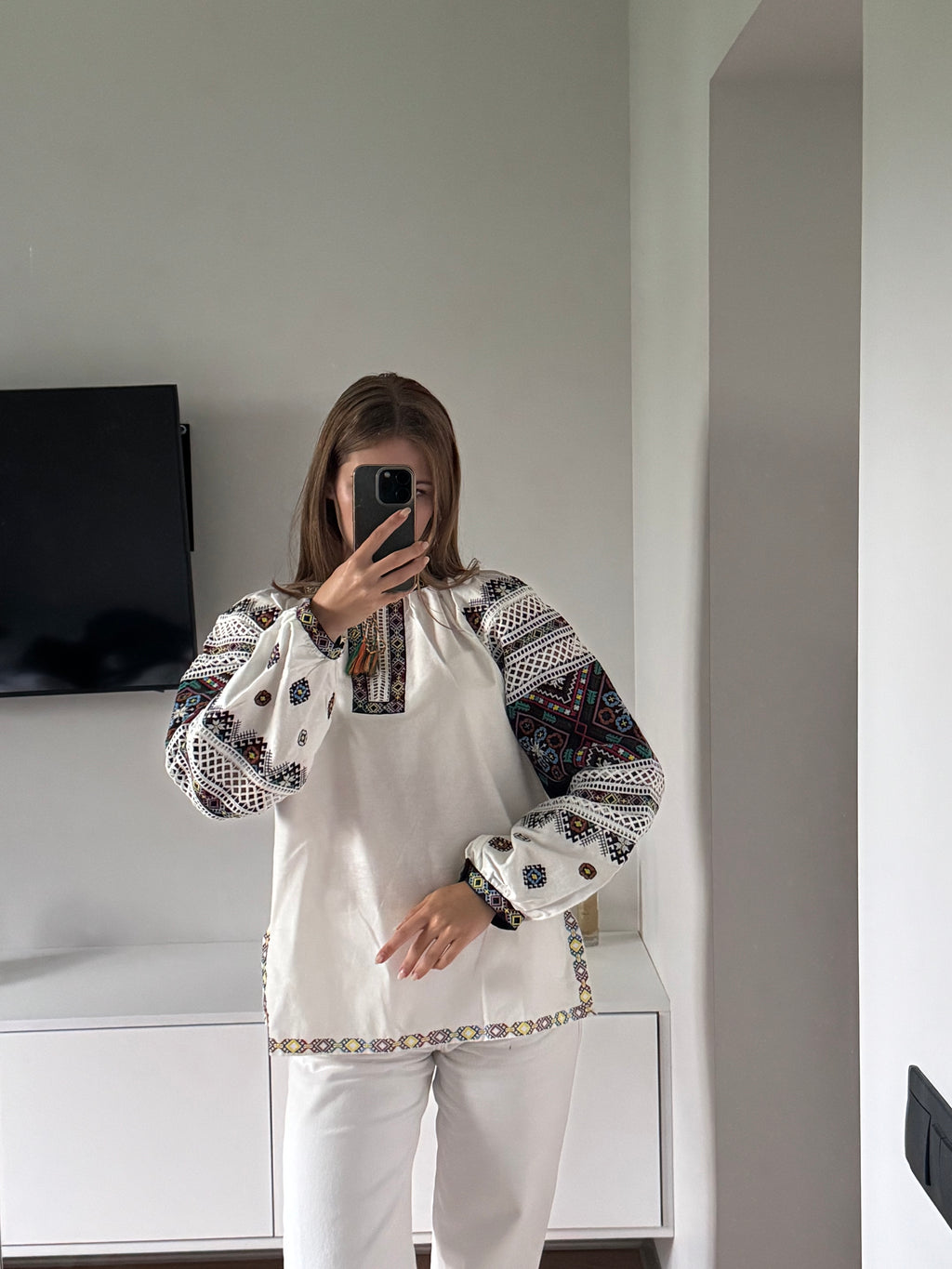 Mavka Macramé-Lace Embroidered Blouse