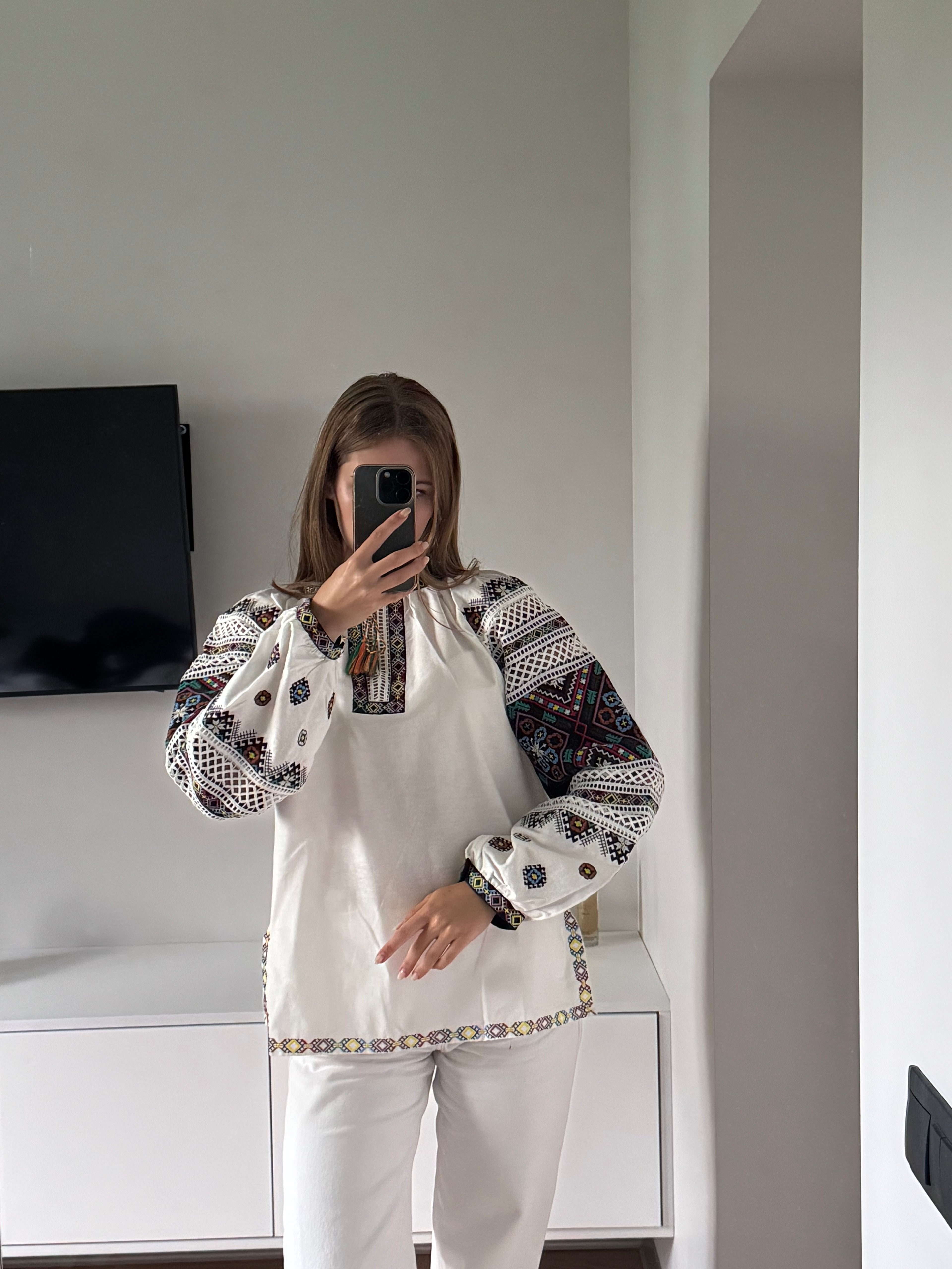 Mavka Macramé-Lace Embroidered Blouse