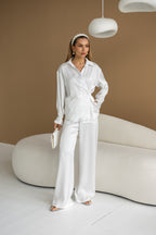 Women's Two-Piece Set Tilburg — Draped Shirt & Palazzo Trousers, alternate view