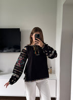 Mavka Macramé-Lace Embroidered Blouse