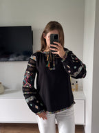 Mavka Macramé-Lace Embroidered Blouse