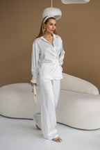 Women's Two-Piece Set Tilburg — Draped Shirt & Palazzo Trousers, additional view