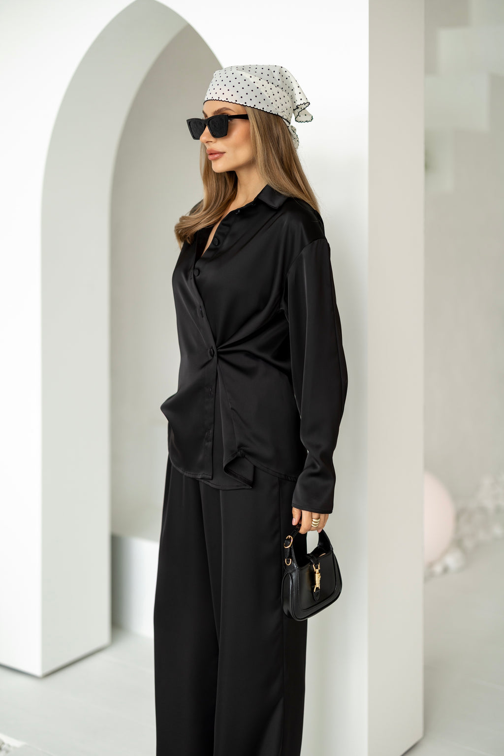 Women's Two-Piece Set Tilburg — Draped Shirt & Palazzo Trousers, additional view