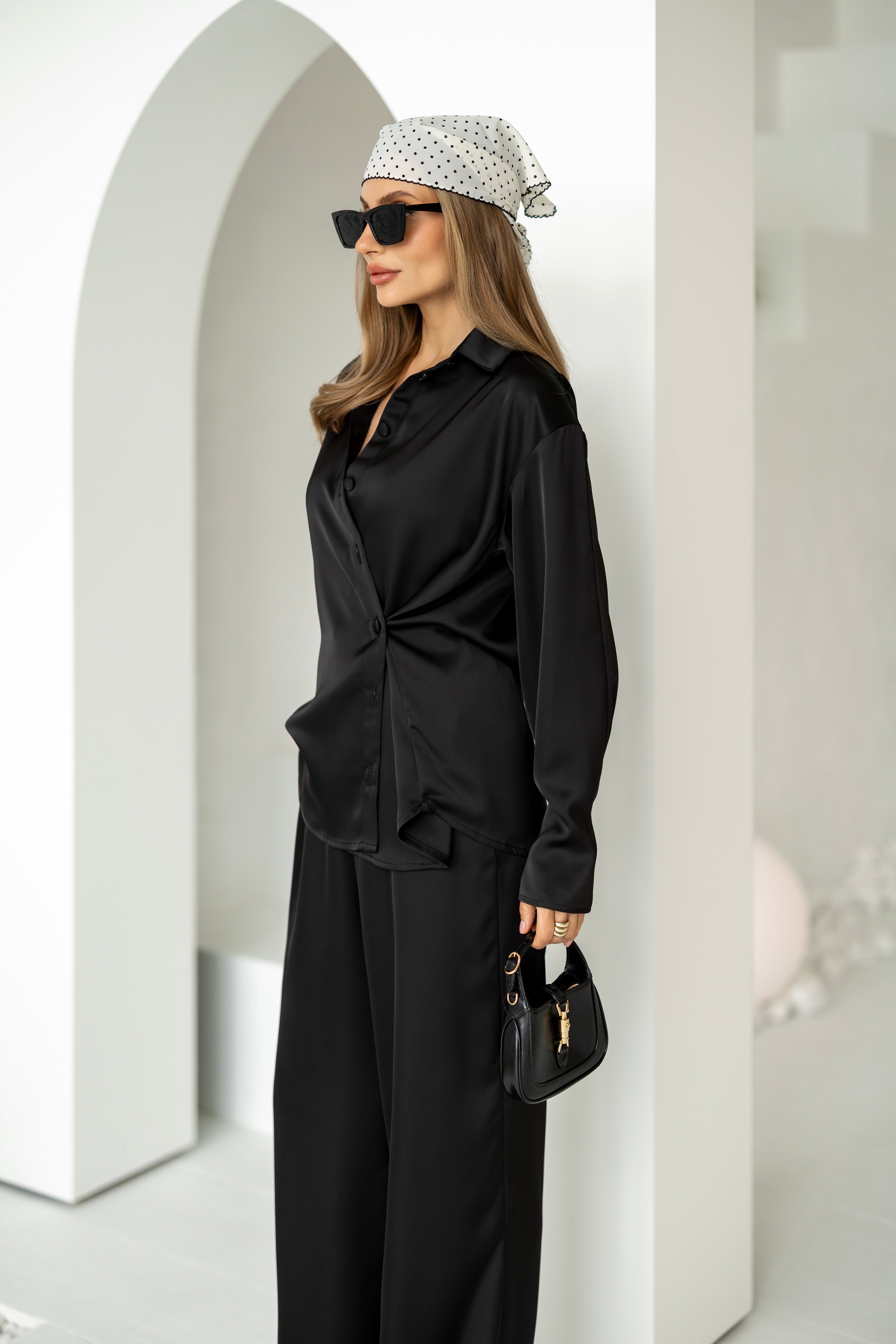 Women's Two-Piece Set Tilburg — Draped Shirt & Palazzo Trousers, additional view