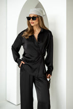 Women's Two-Piece Set Tilburg — Draped Shirt & Palazzo Trousers, additional view