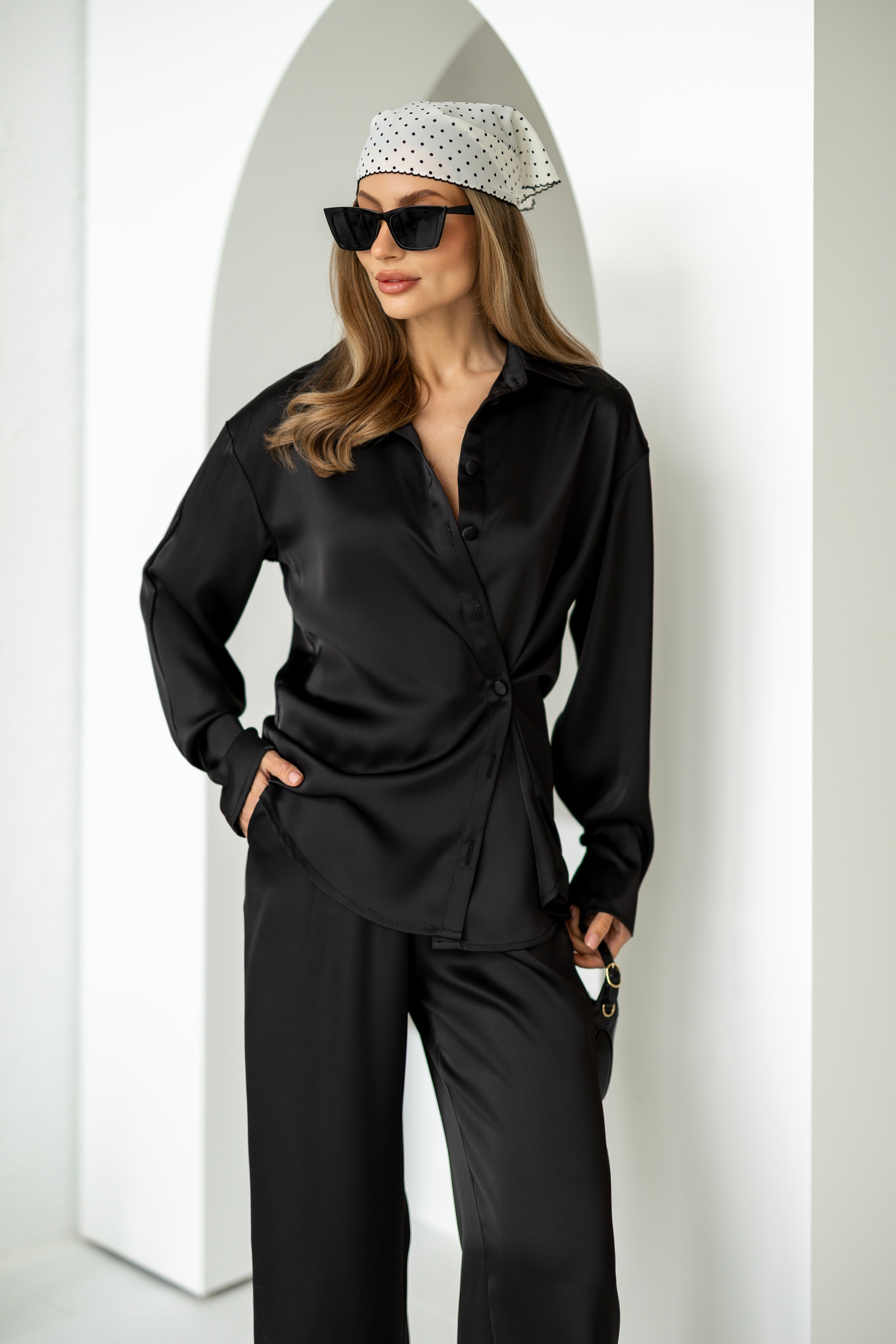 Women's Two-Piece Set Tilburg — Draped Shirt & Palazzo Trousers, additional view