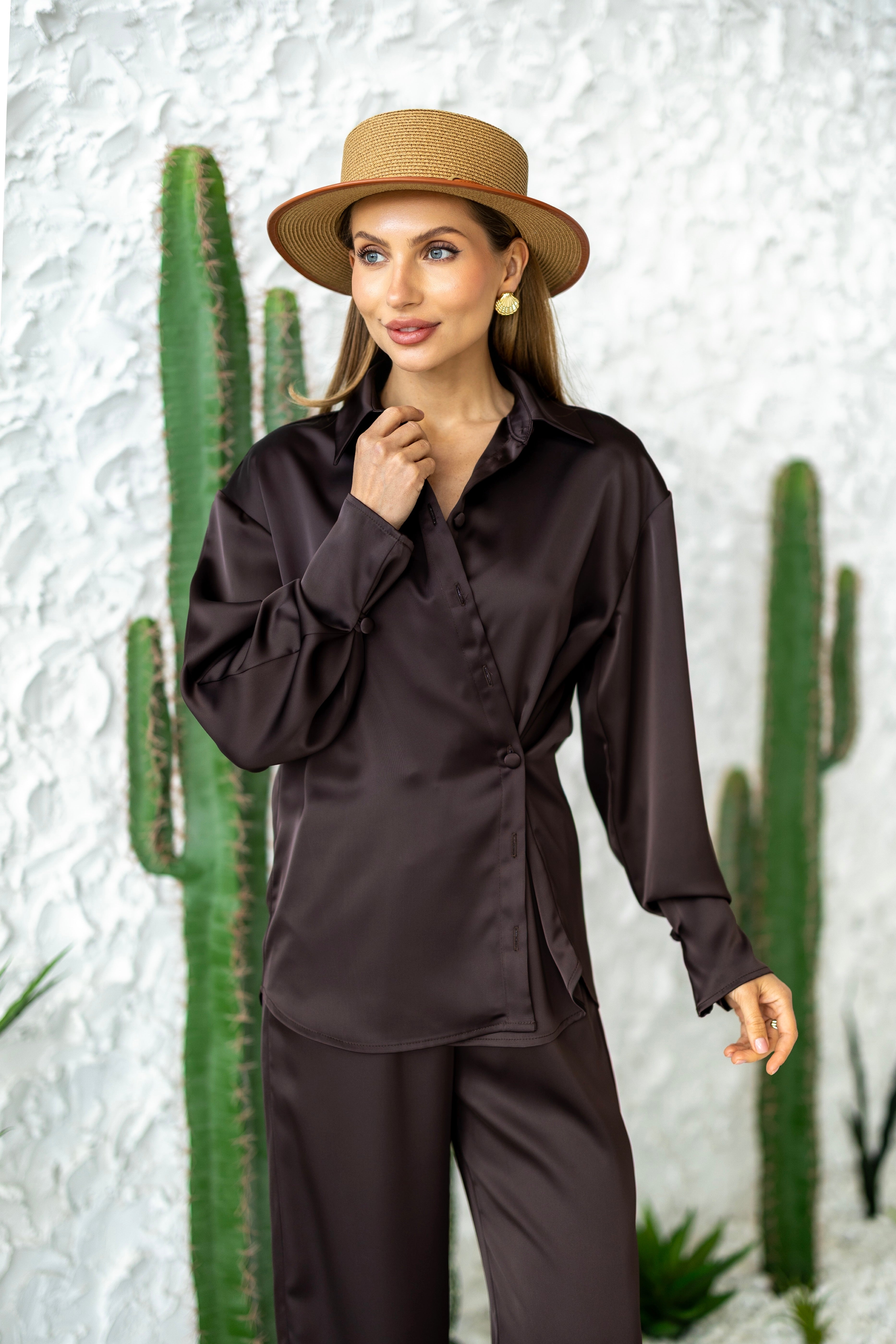 Women's Two-Piece Set Tilburg — Draped Shirt & Palazzo Trousers, additional view