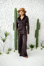 Women's Two-Piece Set Tilburg — Draped Shirt & Palazzo Trousers, additional view