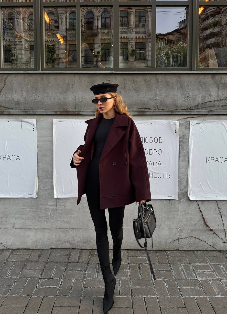 Women's Wool-Blend Oversized Half Coat, alternate product view
