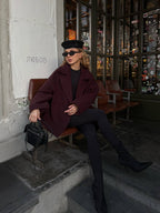 Women's Wool-Blend Oversized Half Coat, alternate product view