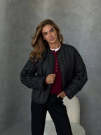 Women's Quilted Liner Jacket in black, main view